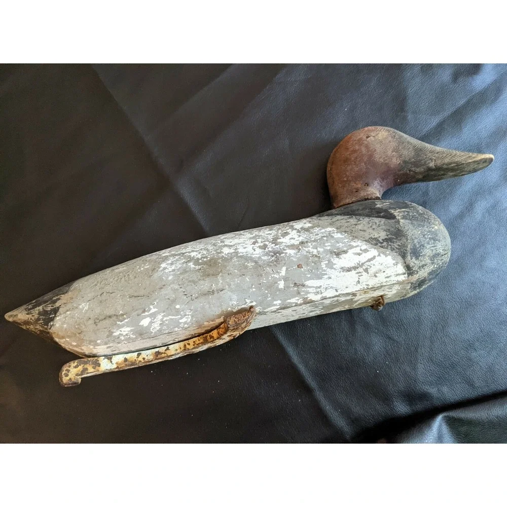 Vintage Duck Decoy Folk Art Rustic Fence Post Northern Bay Primitive 15 Inch